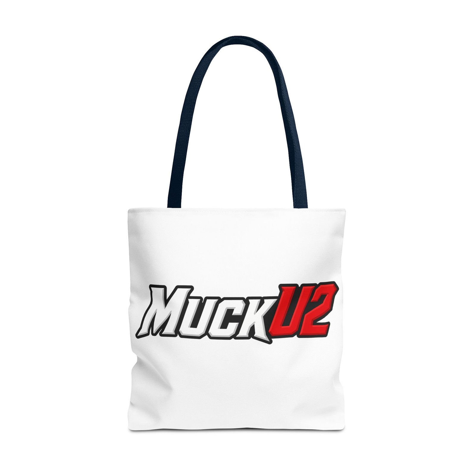 MuckU2 Canvas Tote Bag – White & Red Poker Logo