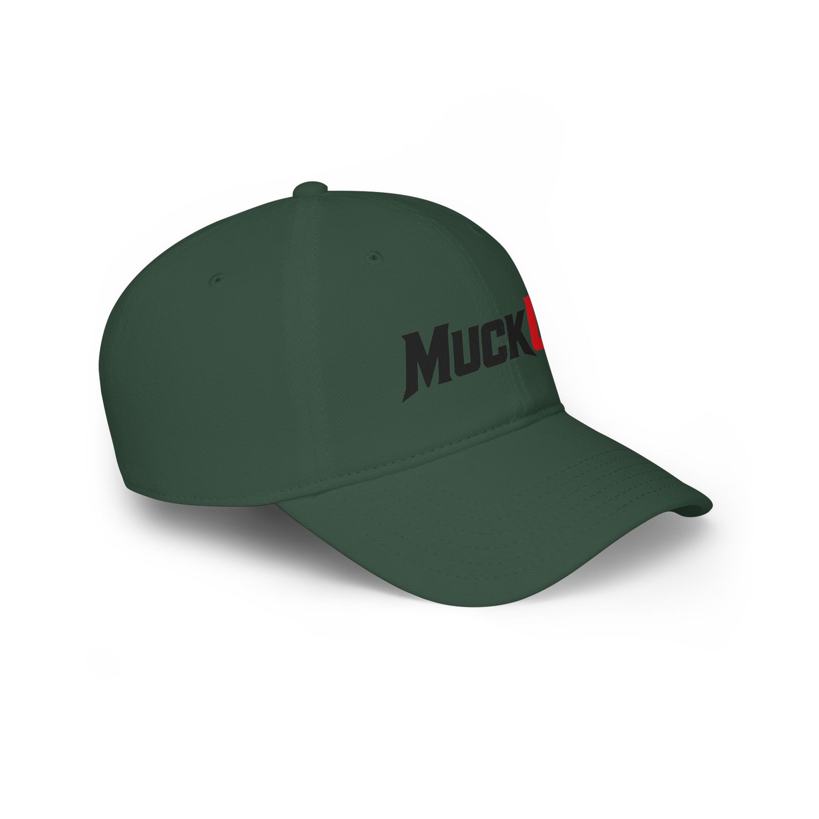MuckU2 Distressed Dad Hat – Black & Red Logo