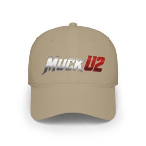MuckU2 Poker Cap – Silver & Red Logo Baseball Hat