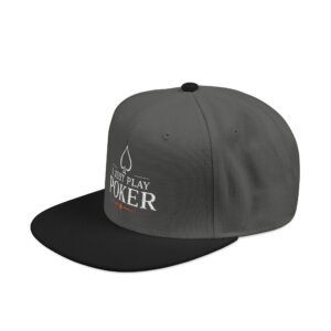I Just Play Poker Snapback Cap – White & Red Poker Logo