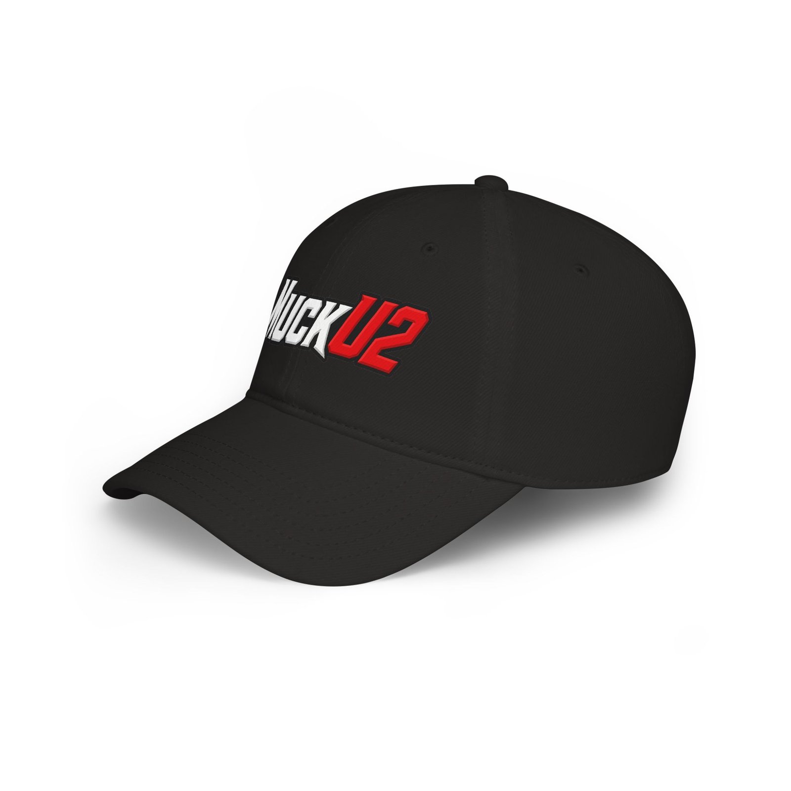 MuckU2 Poker Cap – White & Red Logo Baseball Hat
