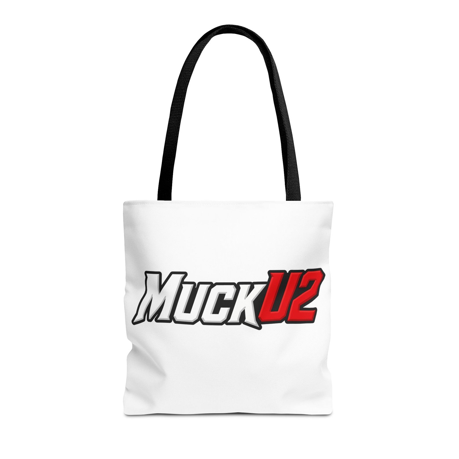 MuckU2 Canvas Tote Bag – White & Red Poker Logo