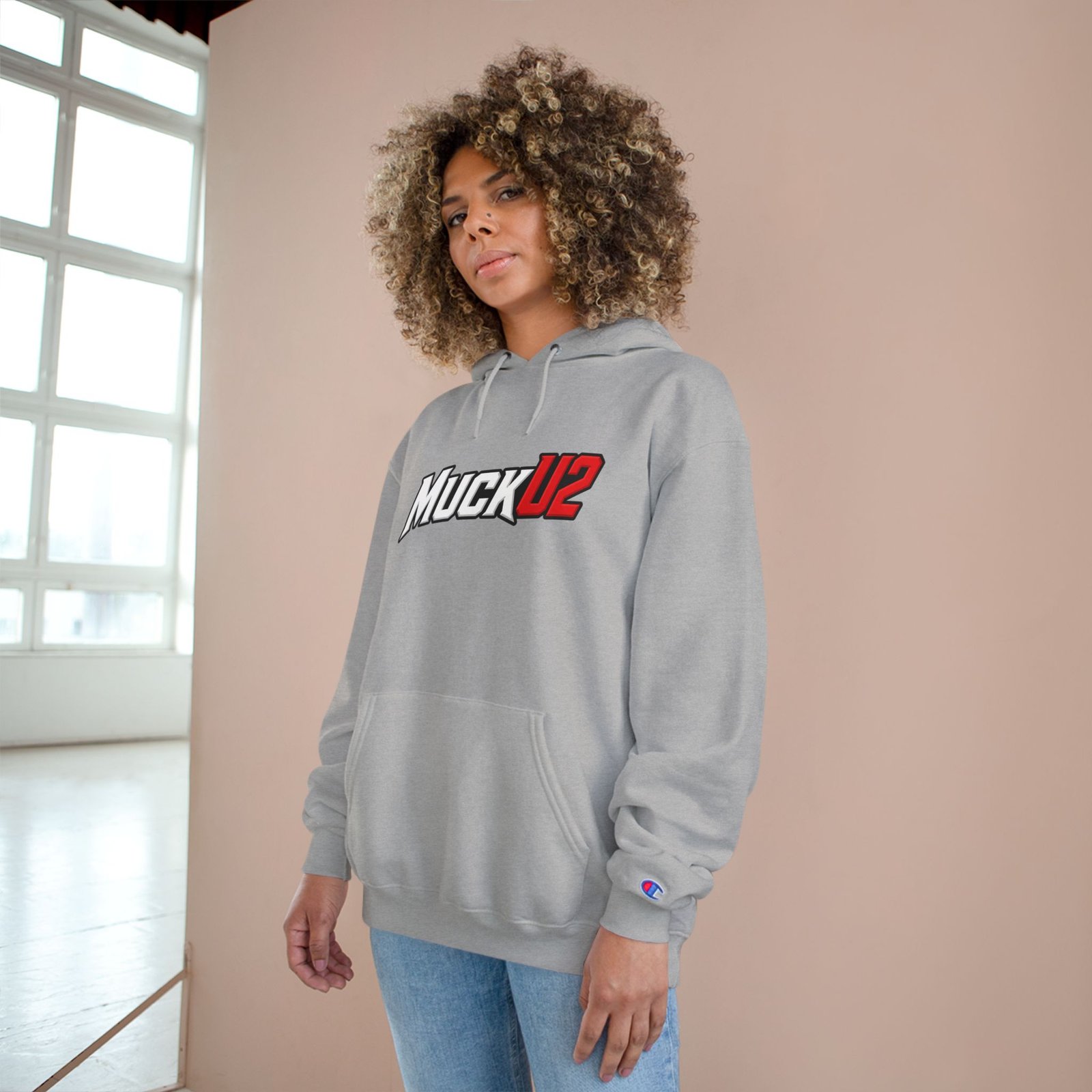 MuckU2 Hoodie – White & Red Logo Poker Pullover