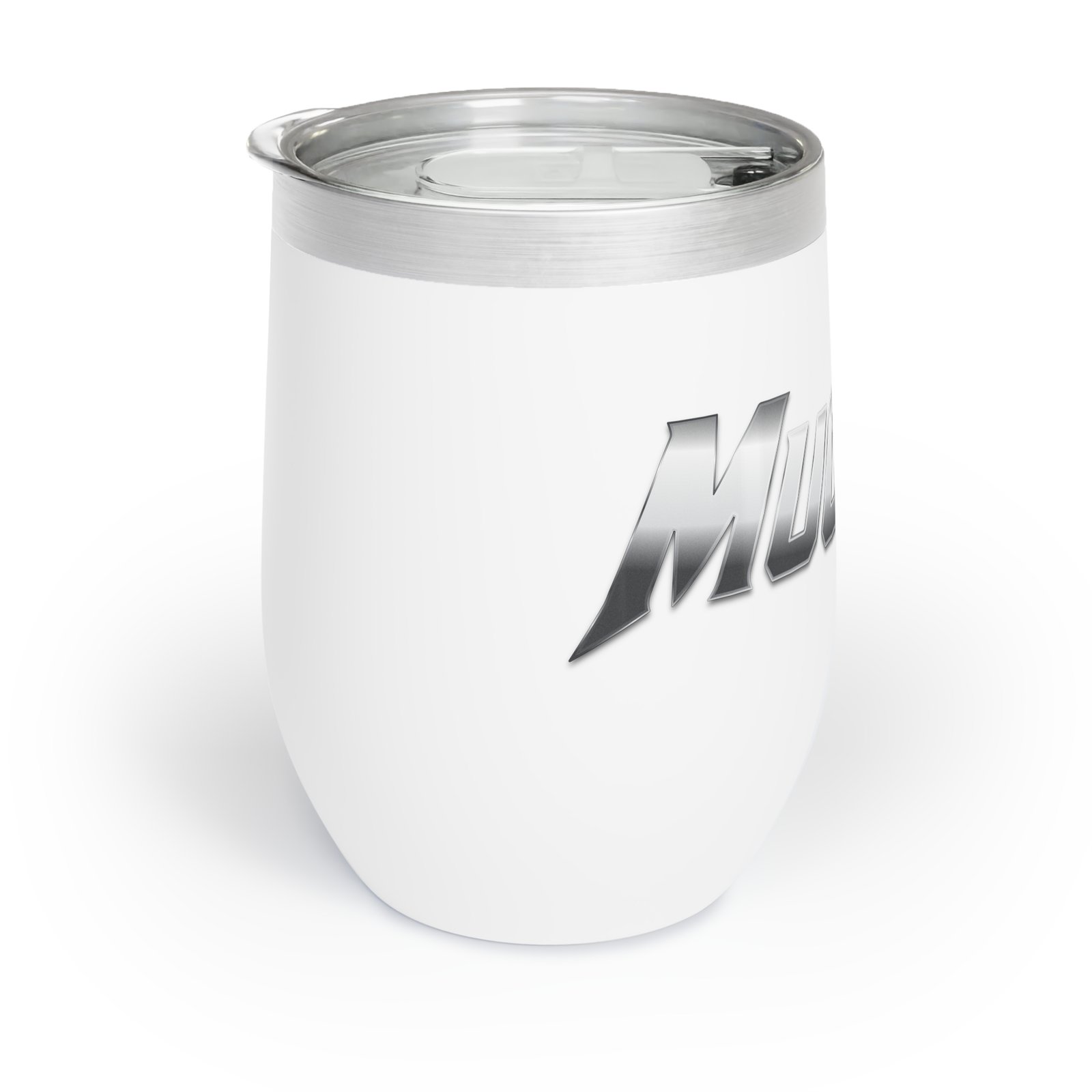MuckU2 Wine Tumbler – Gradient Silver Poker Logo