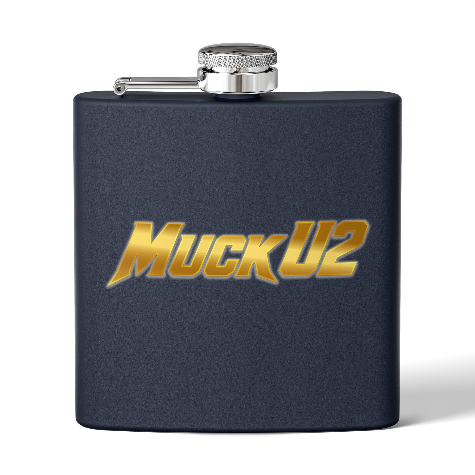 MuckU2 Flask – Gold Logo Poker Flask