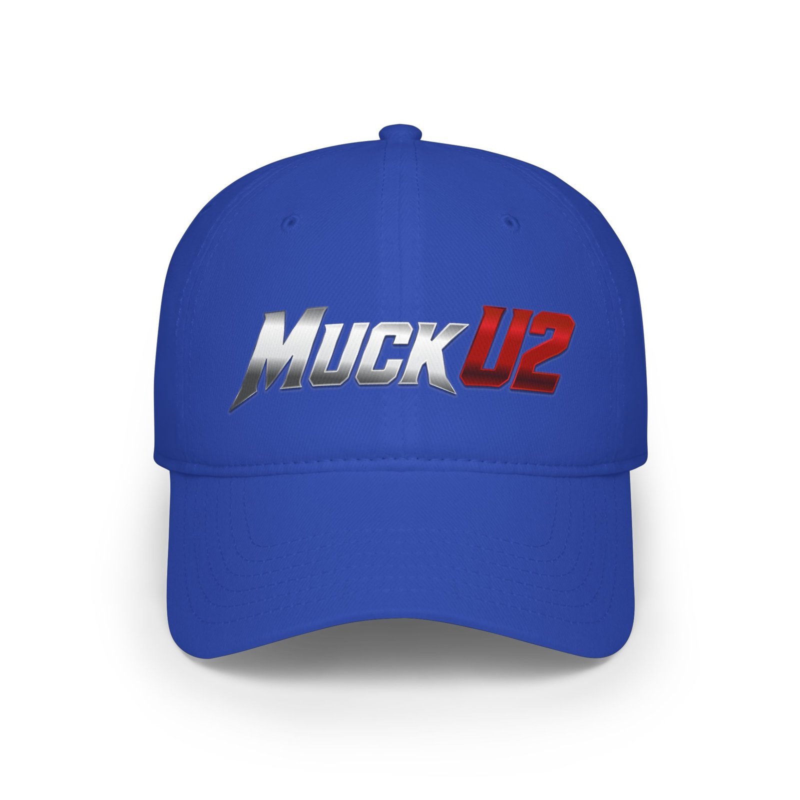 MuckU2 Poker Cap – Silver & Red Logo Baseball Hat