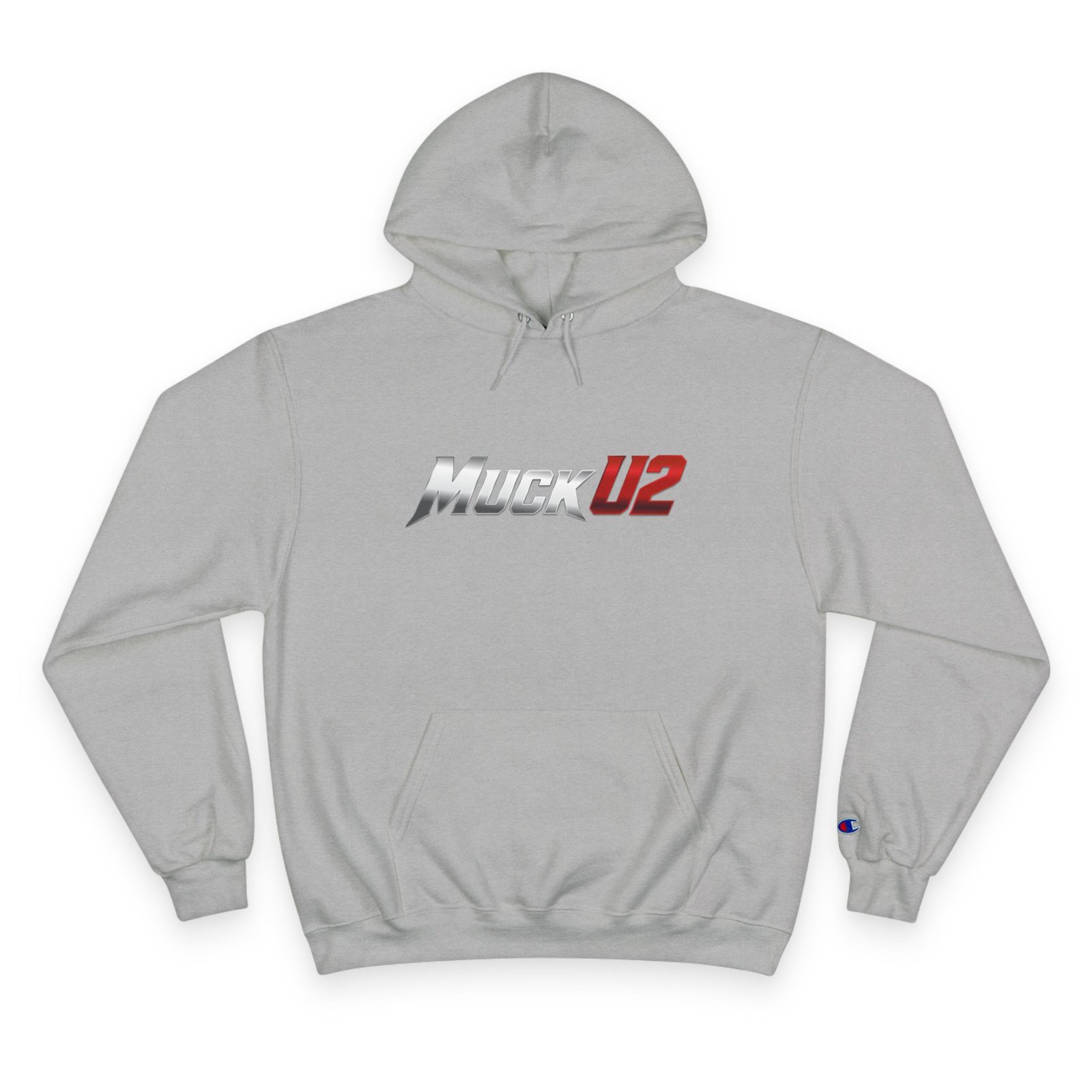 MuckU2 Hoodie – Silver & Red Logo Poker Pullover