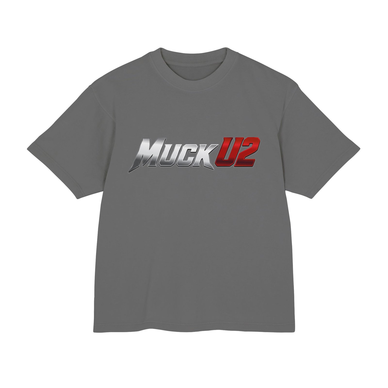 MuckU2 T-Shirt – Silver & Red Logo Poker Tee