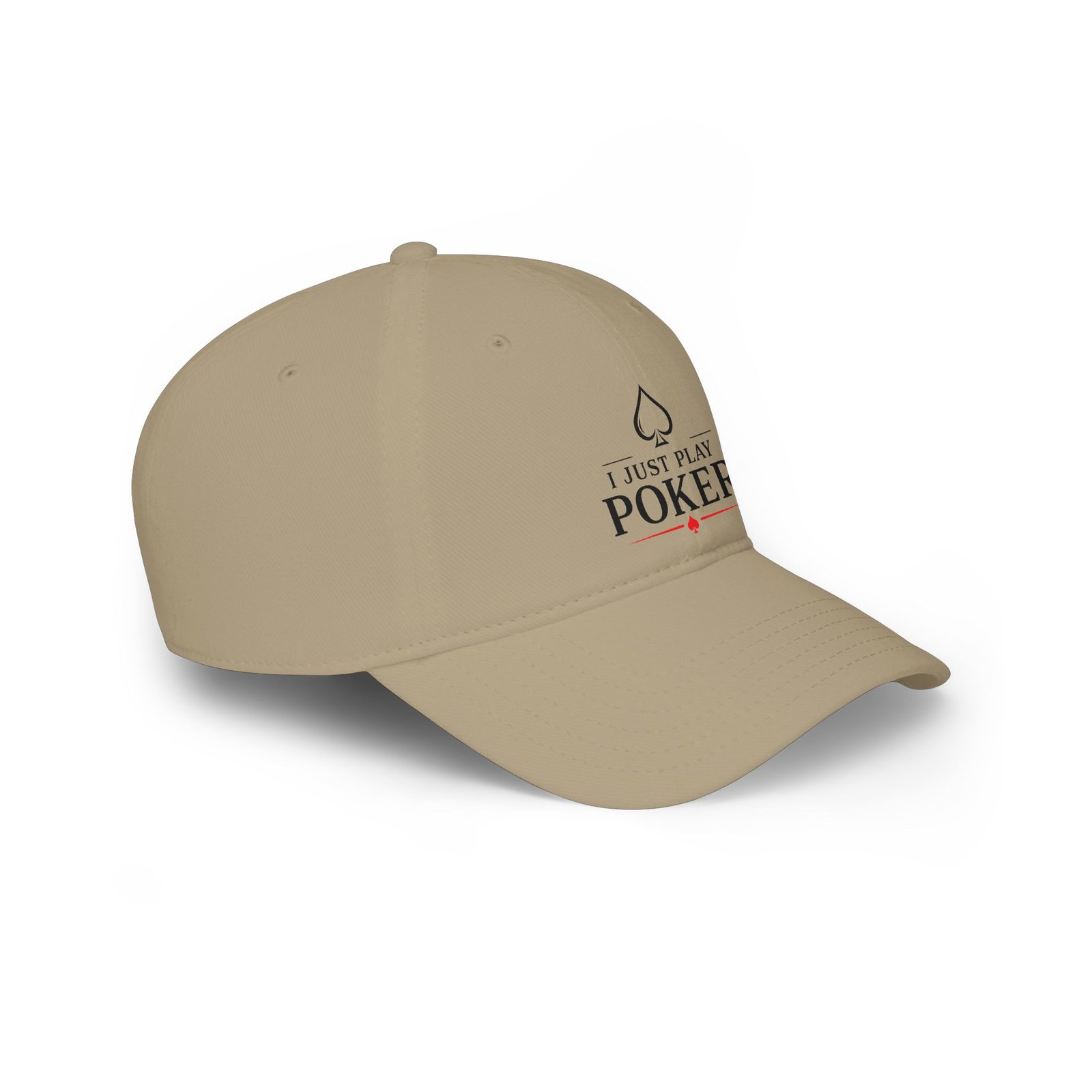 I Just Play Poker Cap – Black & Red Poker Logo
