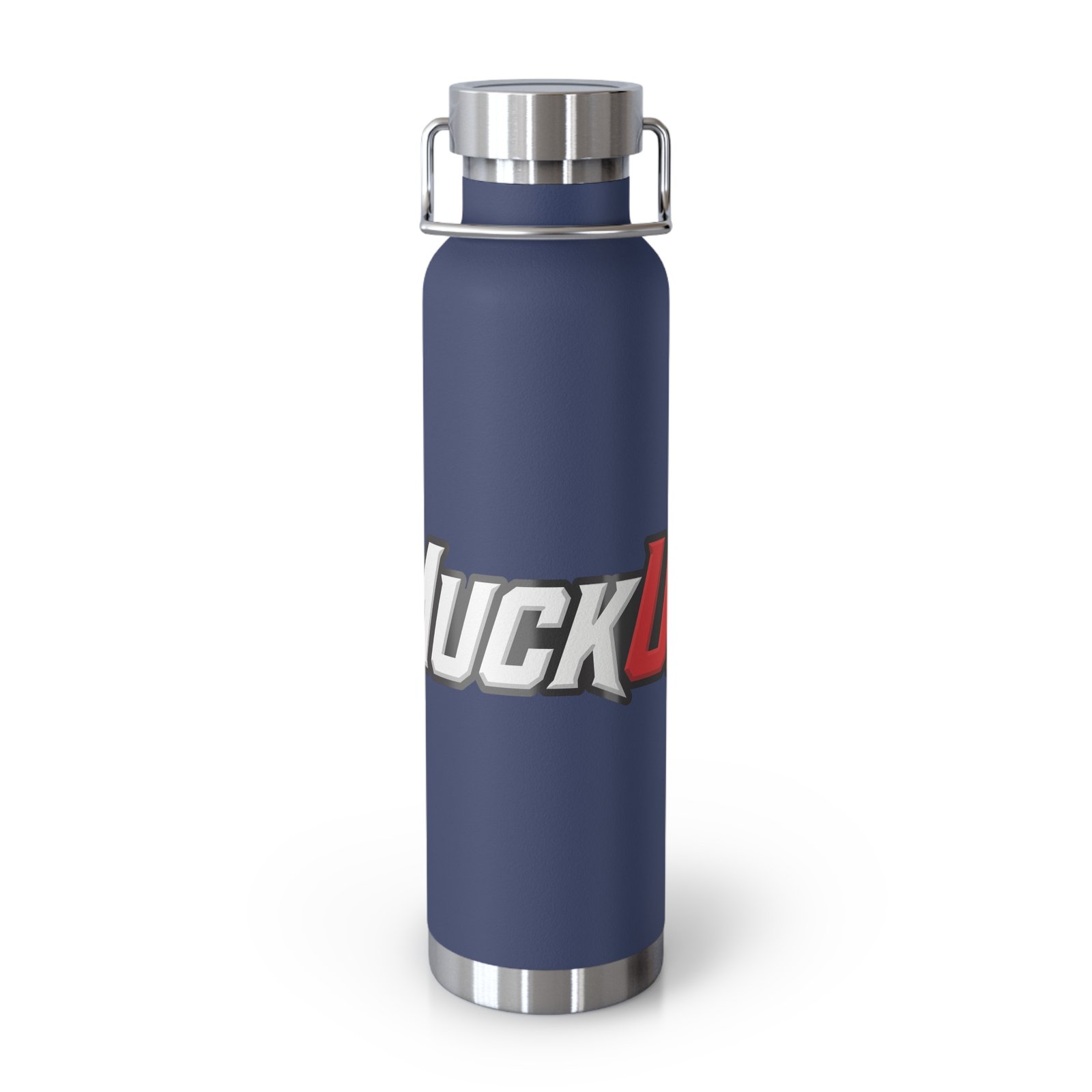 MuckU2 Insulated Water Bottle – White & Red Outlined Poker Logo