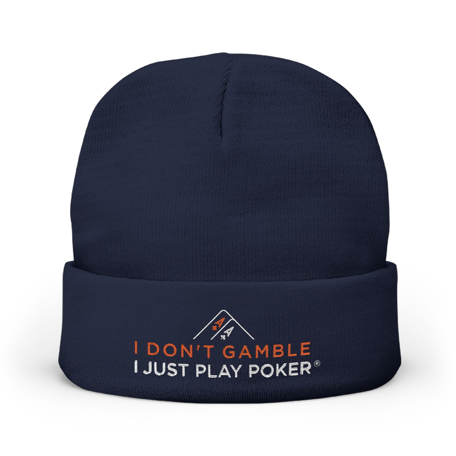 I Don’t Gamble, I Just Play Poker Beanie – Red & White Logo