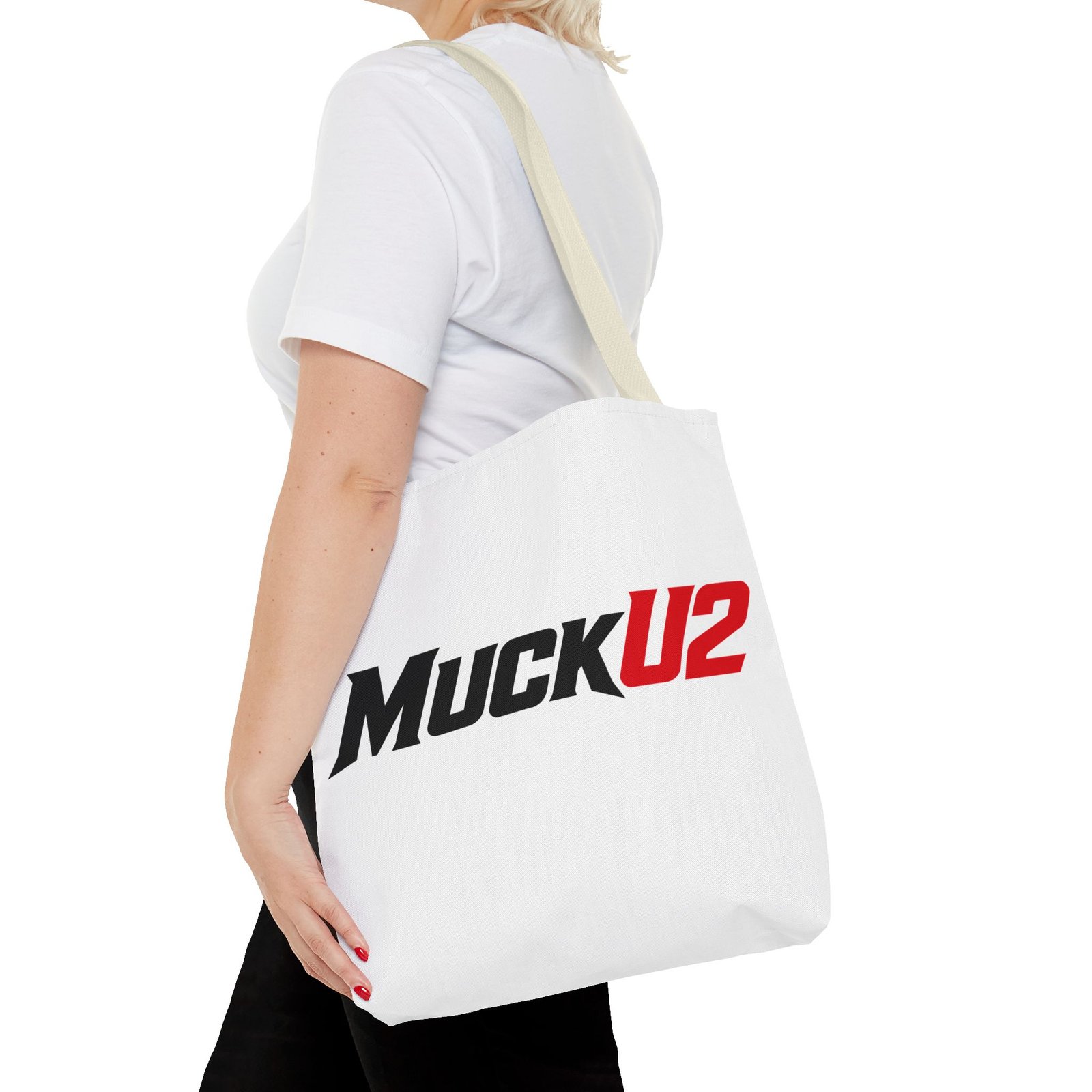 MuckU2 Canvas Tote Bag – Black & Red Poker Logo