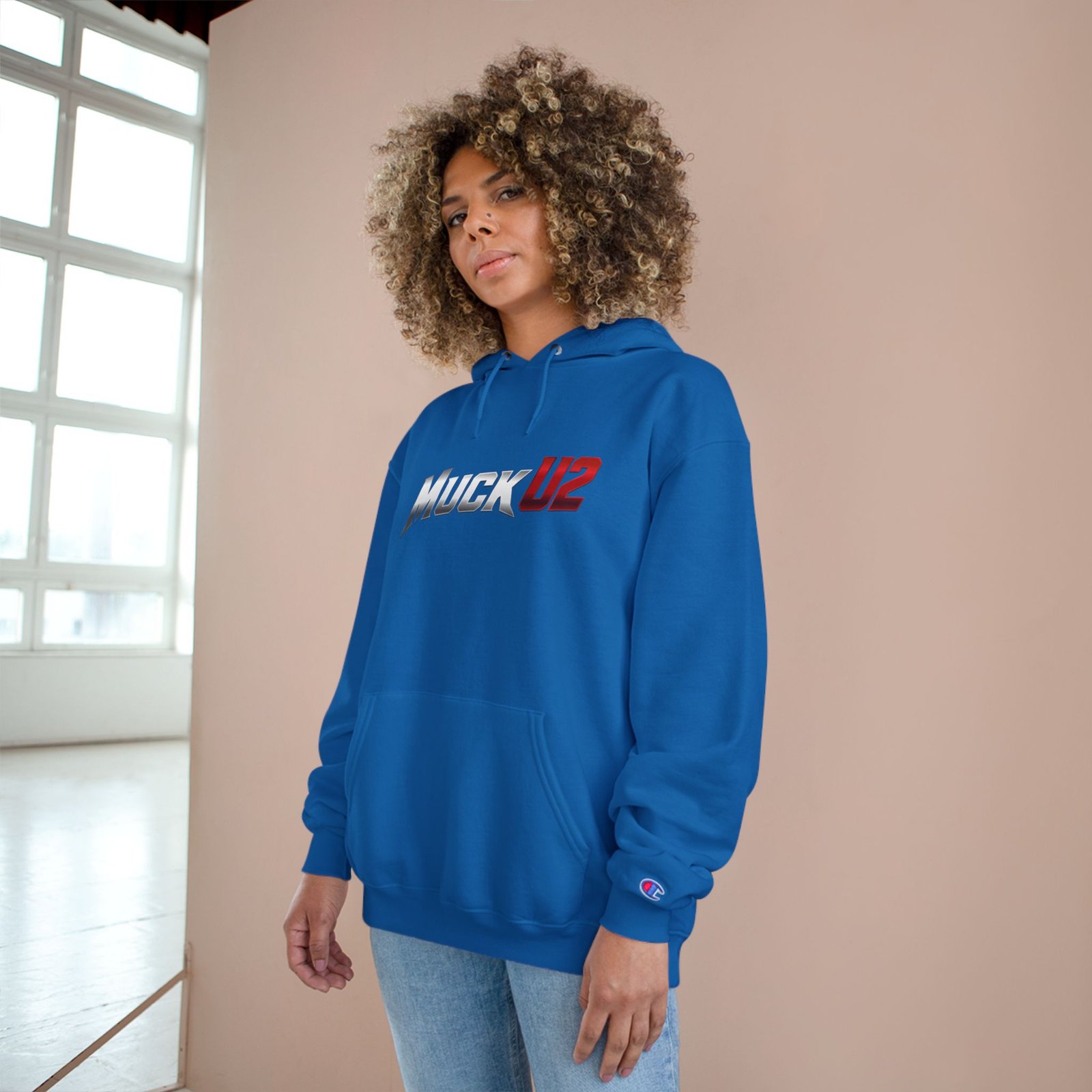 MuckU2 Hoodie – Silver & Red Logo Poker Pullover