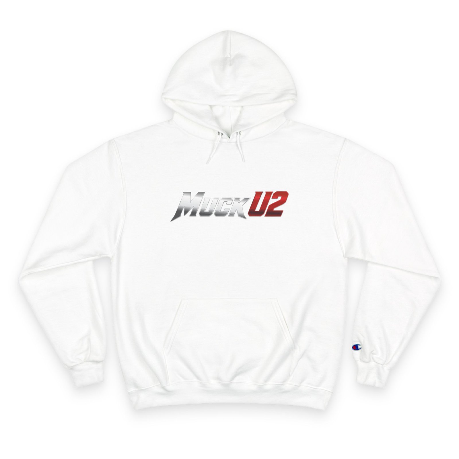 MuckU2 Hoodie – Silver & Red Logo Poker Pullover