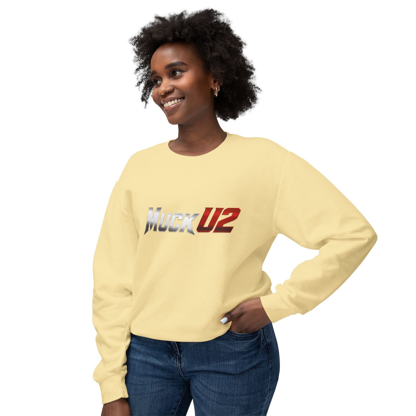MuckU2 Sweatshirt – Silver & Red Logo Poker Crewneck