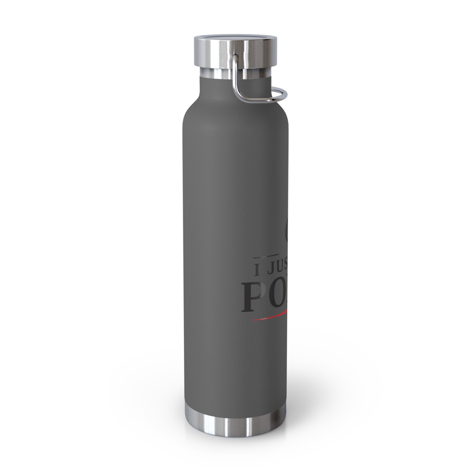 I Just Play Poker Insulated Water Bottle – Black & Red Logo
