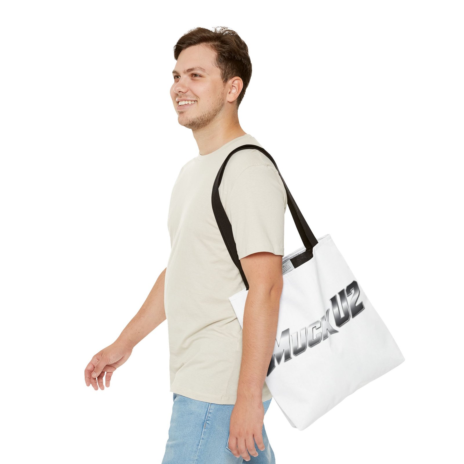 MuckU2 Canvas Tote Bag – Silver Gradient Poker Logo