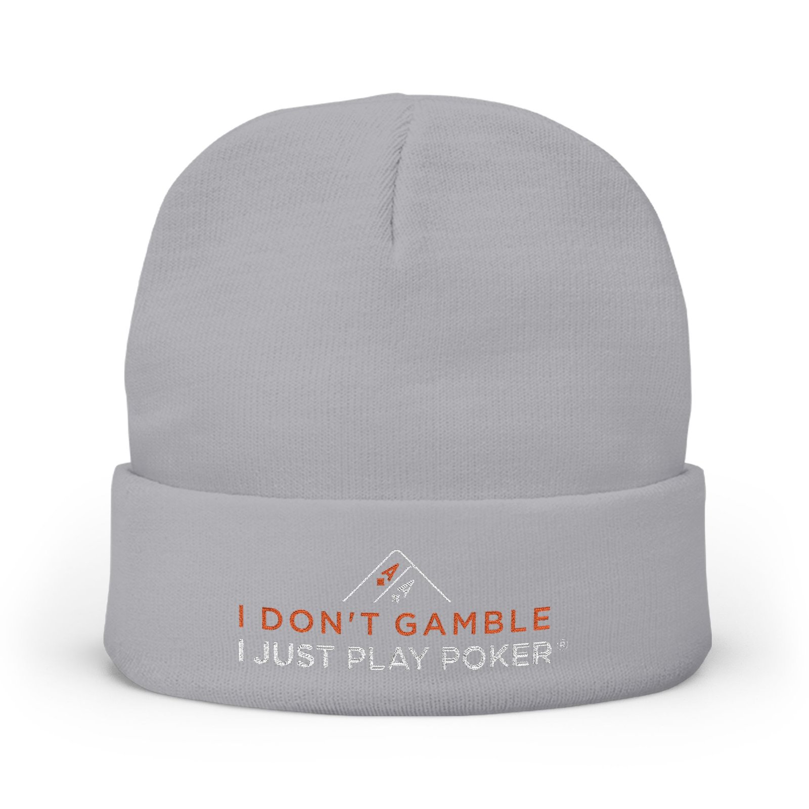 I Don’t Gamble, I Just Play Poker Beanie – Red & White Logo