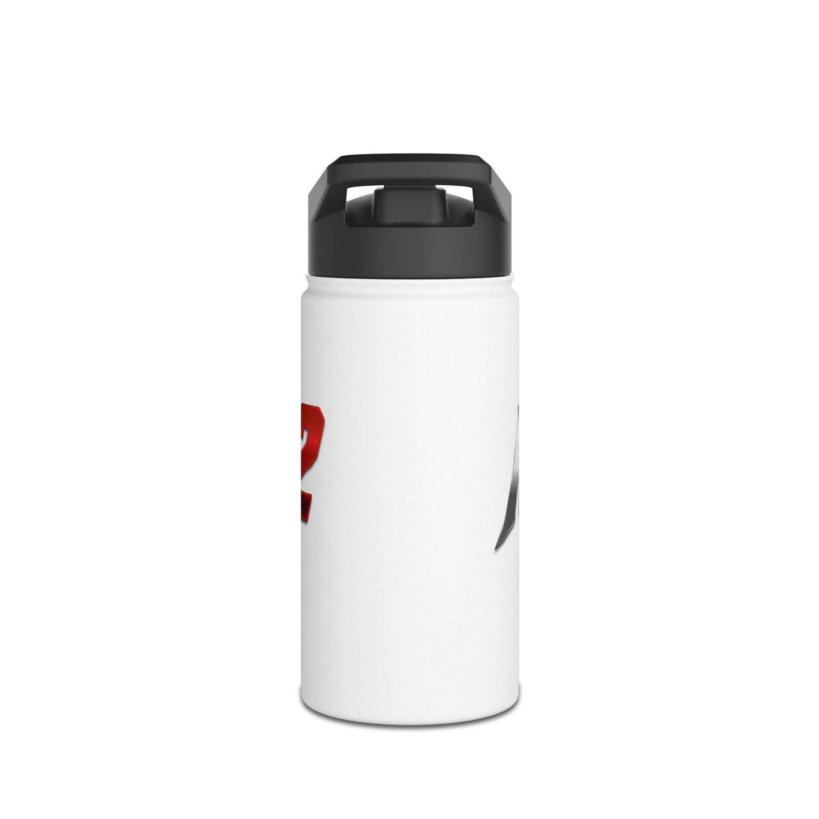 MuckU2 Stainless Steel Water Bottle – Gradient Silver & Red Poker Logo