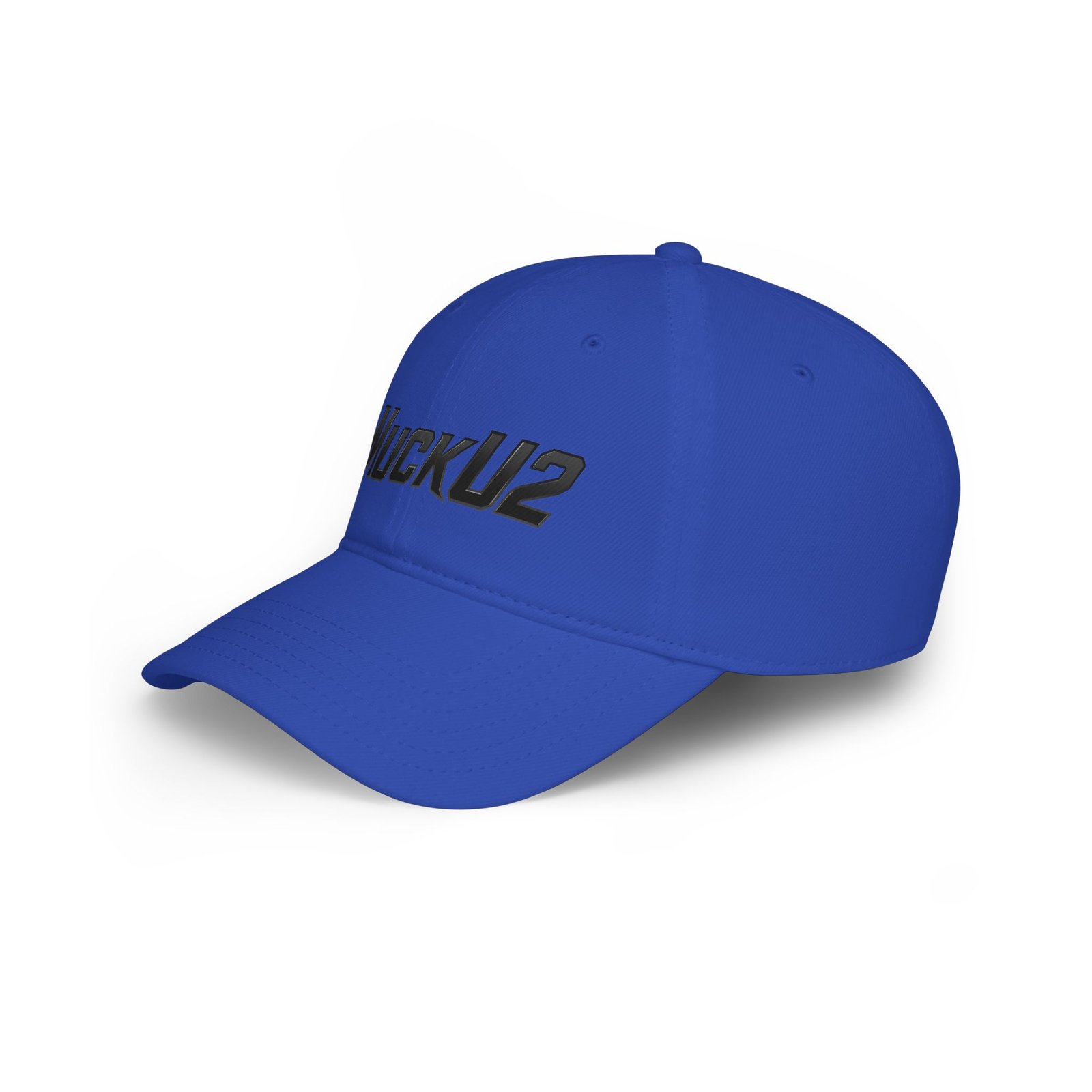 MuckU2 Distressed Dad Hat – Black Embroidered Poker Cap