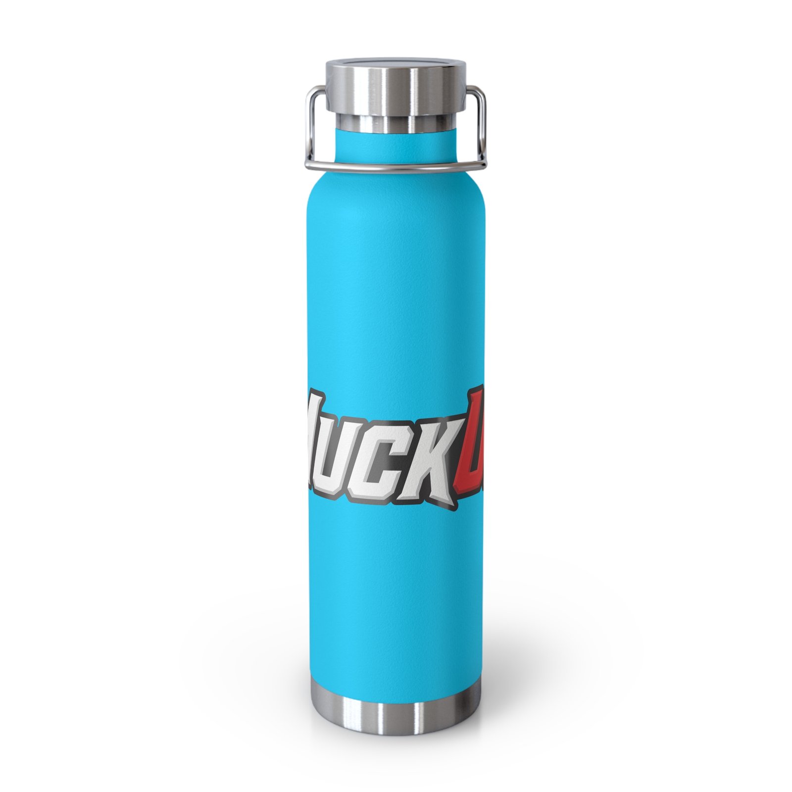 MuckU2 Insulated Water Bottle – White & Red Outlined Poker Logo