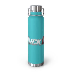 MuckU2 Insulated Water Bottle – Gradient Silver & Red Poker Logo