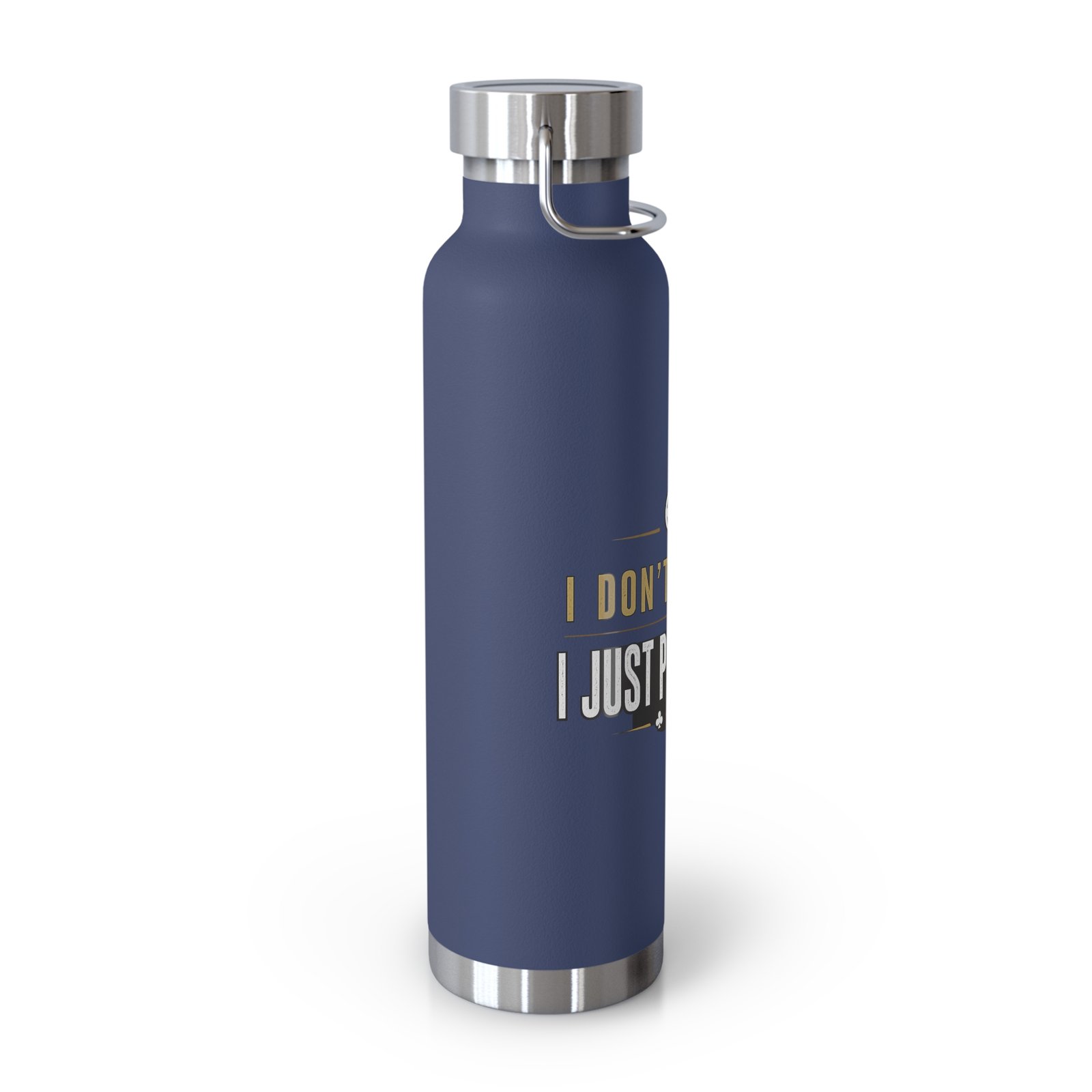 I Don’t Gamble, I Just Play Poker Insulated Water Bottle – Gold & Black Logo