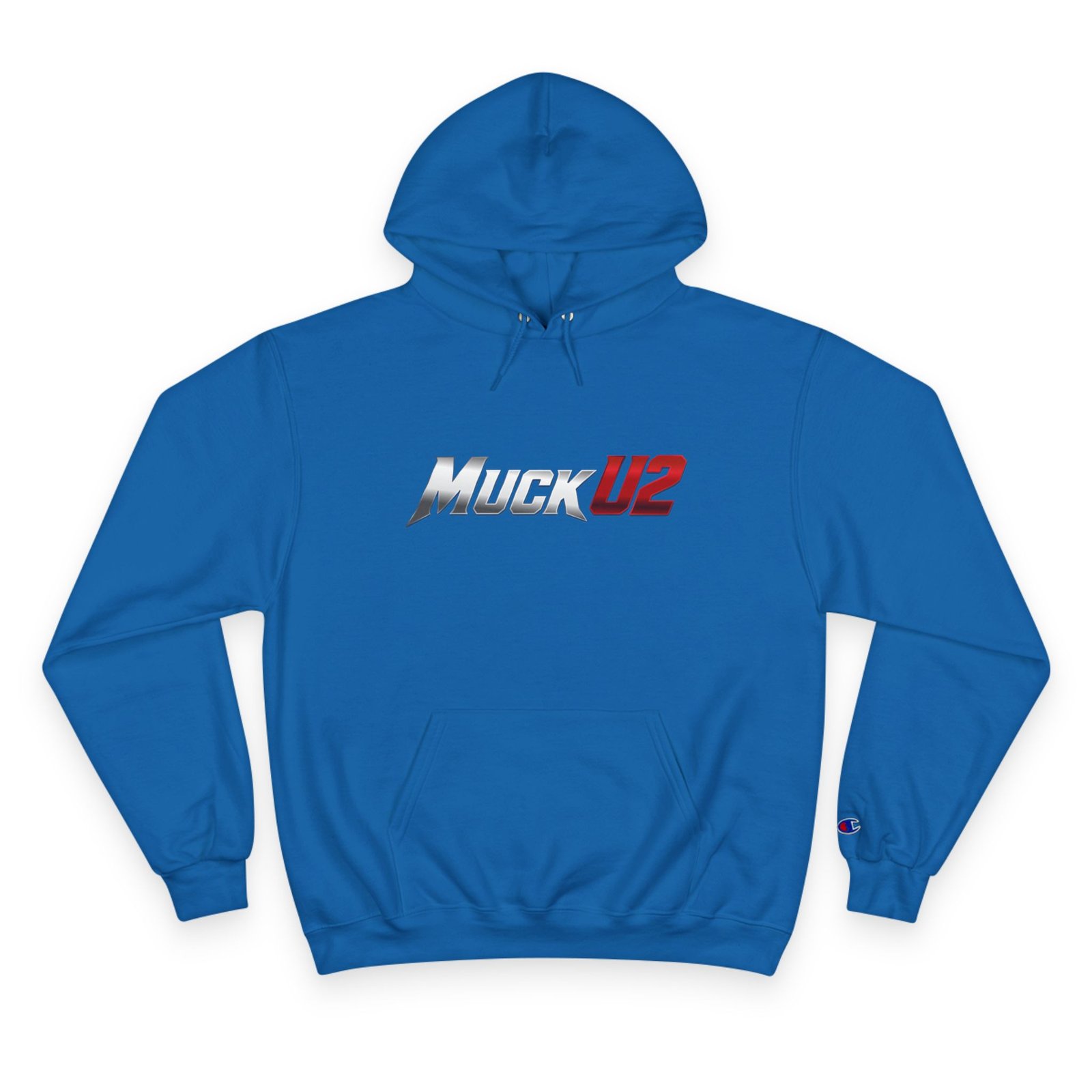 MuckU2 Hoodie – Silver & Red Logo Poker Pullover