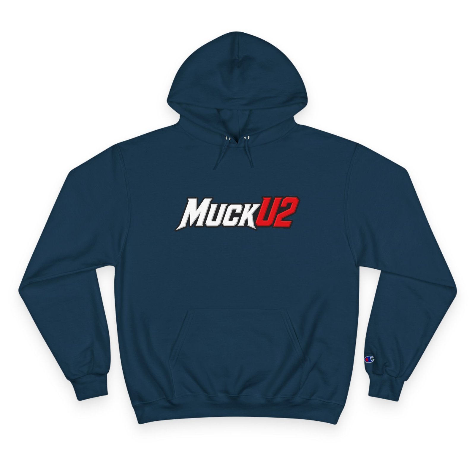 MuckU2 Hoodie – White & Red Logo Poker Pullover