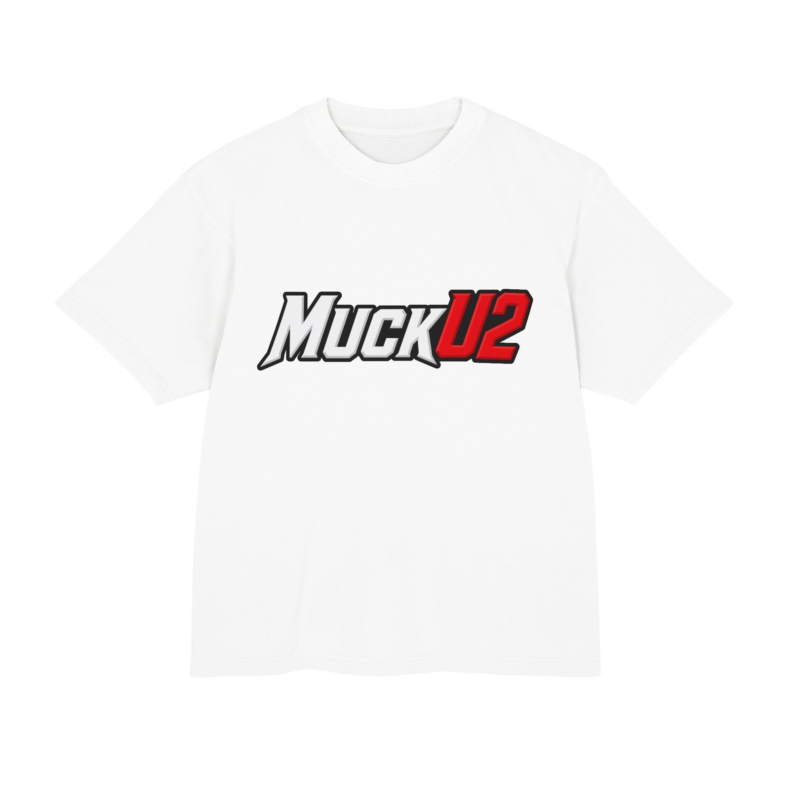 MuckU2 T-Shirt – White & Red Logo Poker Graphic Tee