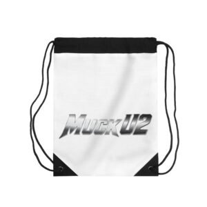 MuckU2 Drawstring Bag – Silver Logo Poker Gym Bag