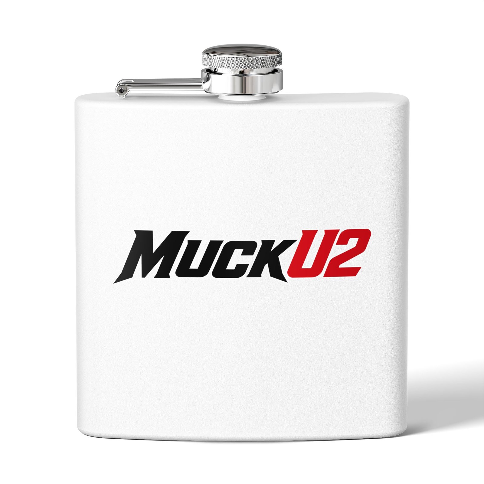 MuckU2 Flask – Black & Red Logo Poker Flask