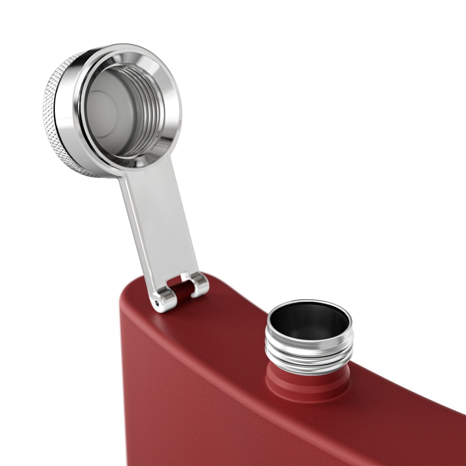 MuckU2 Flask – White & Red Logo Poker Flask