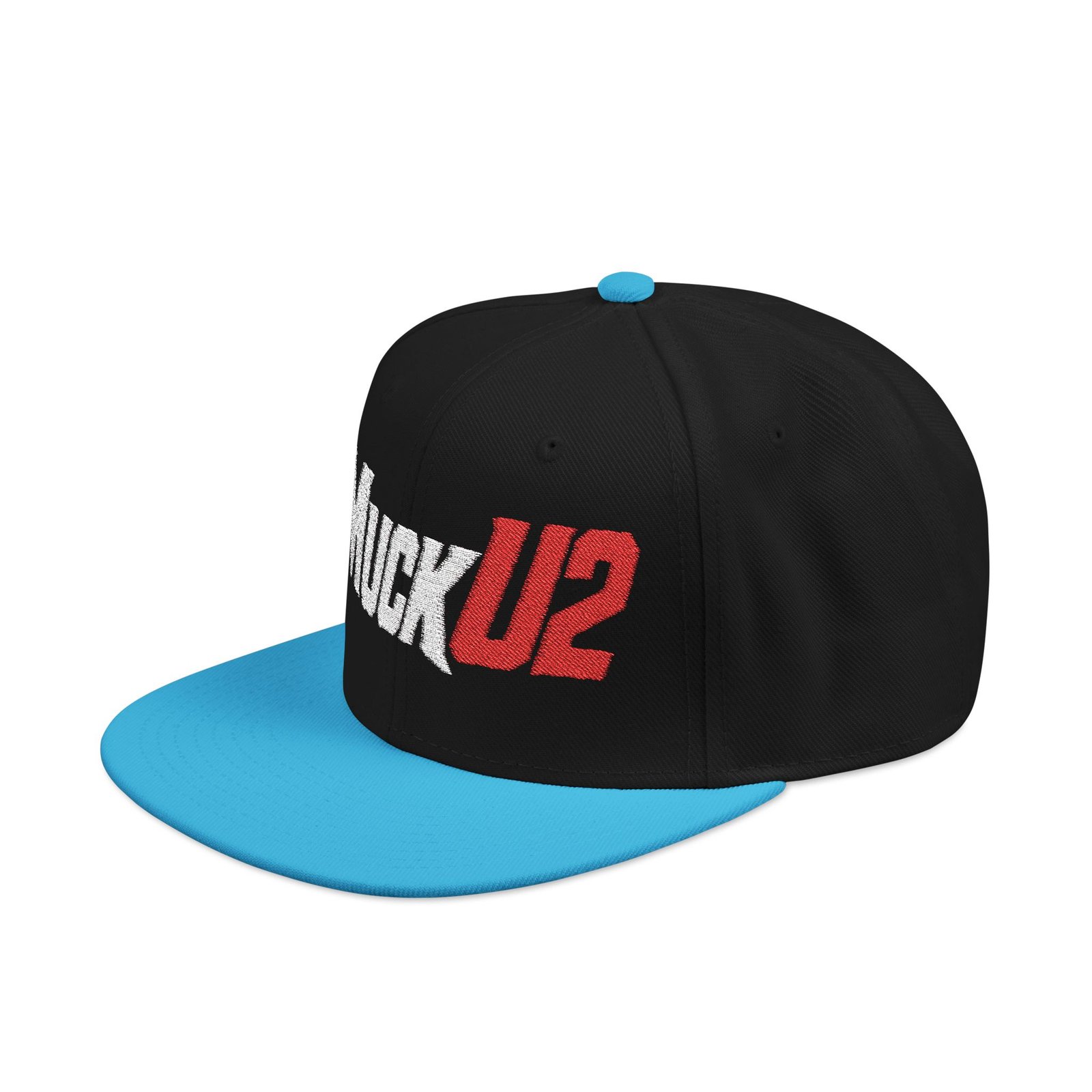MuckU2 Snapback Poker Cap – White & Red Logo