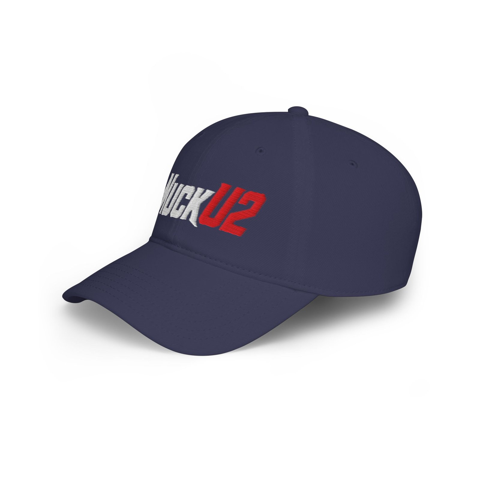 MuckU2 Poker Cap – White & Red Embroidered Baseball Hat
