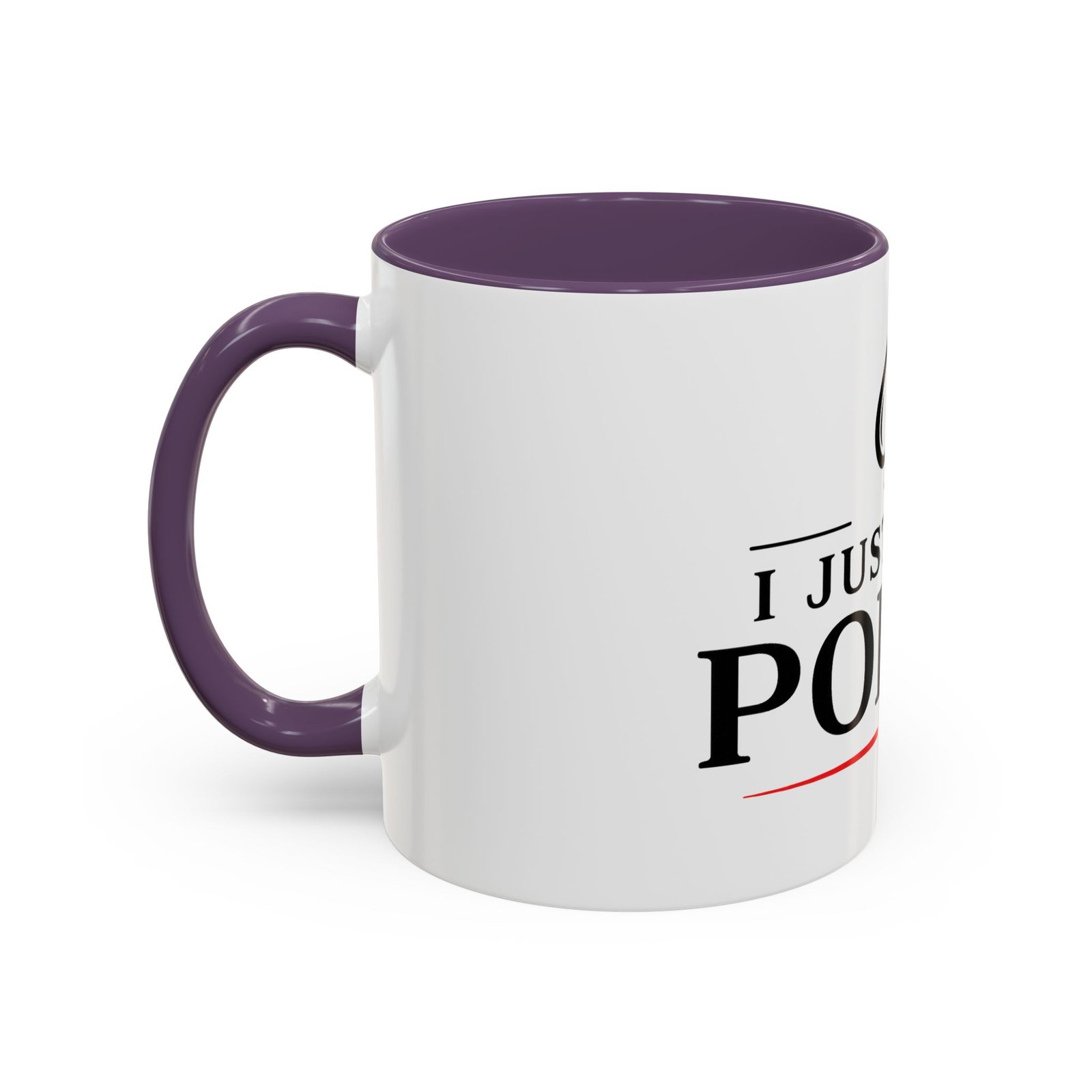 I Just Play Poker White Mug – Black & Red Logo