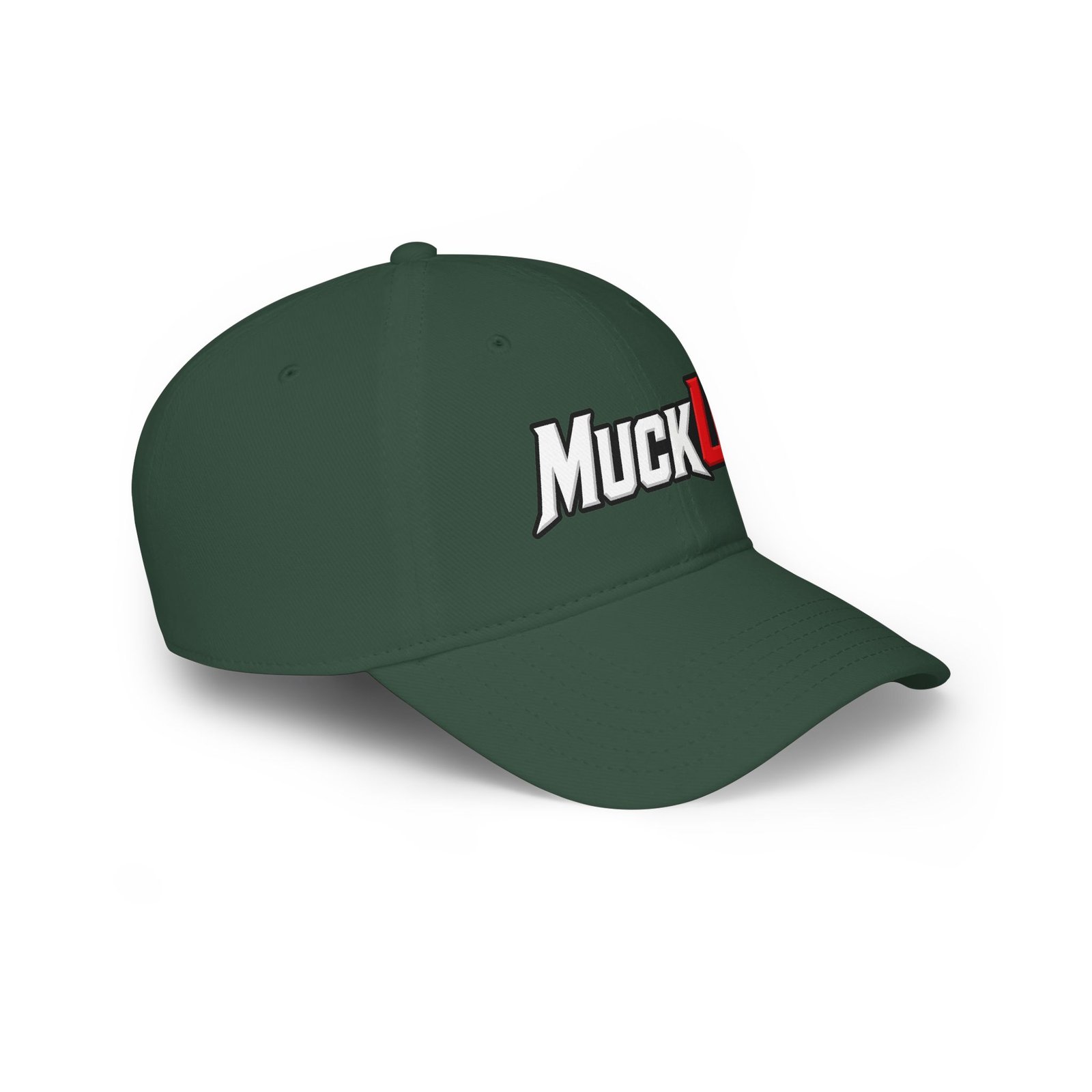 MuckU2 Poker Cap – White & Red Logo Baseball Hat