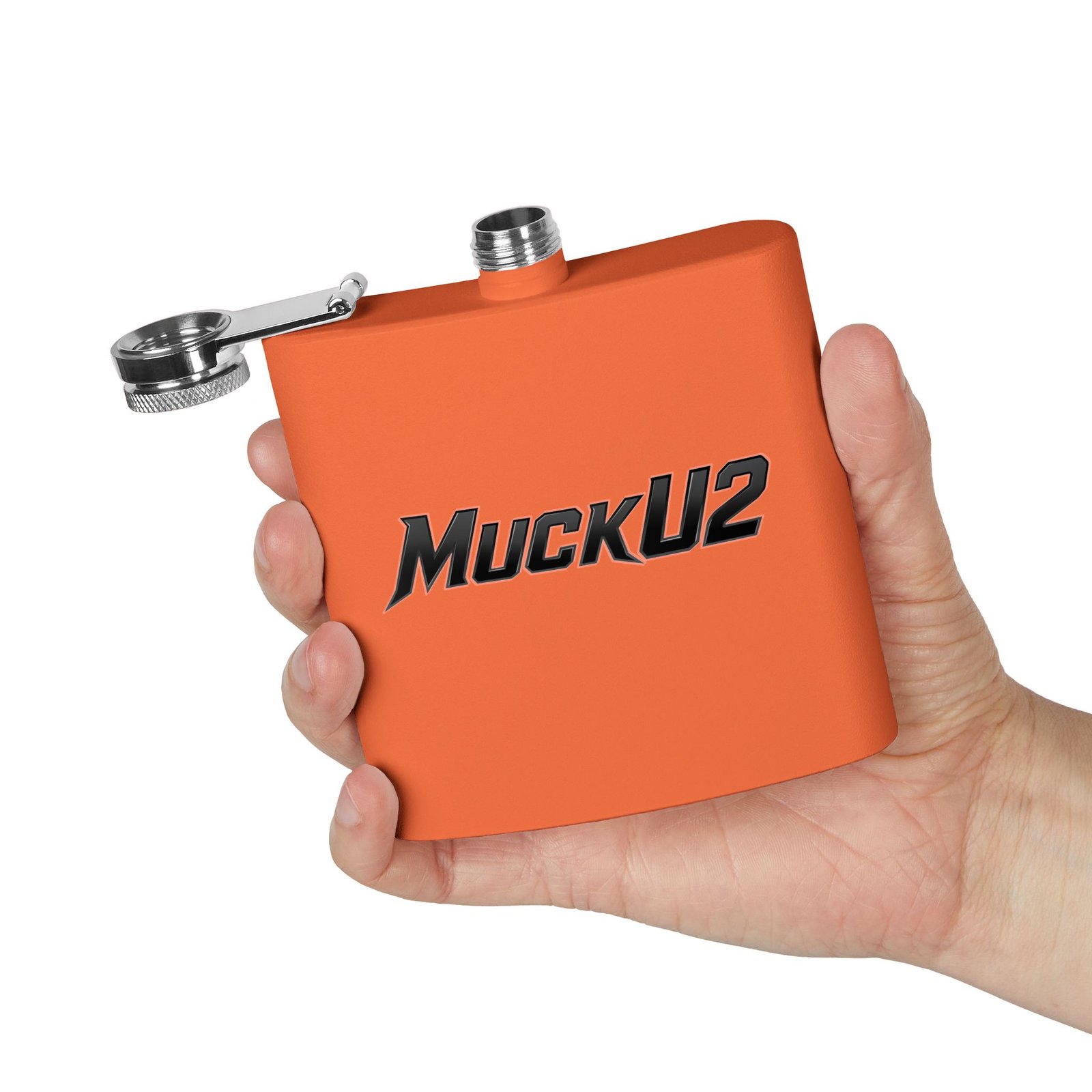 MuckU2 Flask – Black Logo Poker Flask