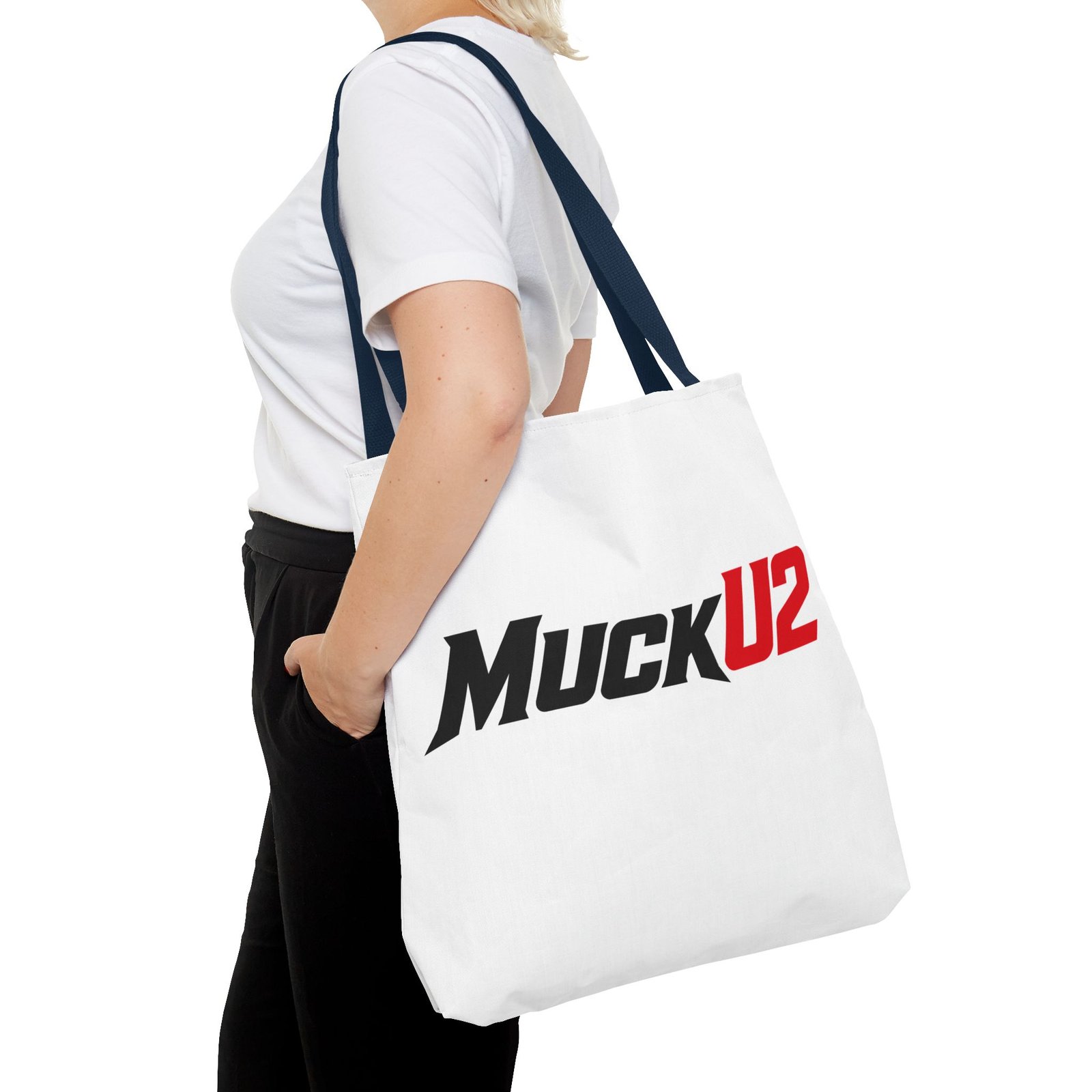 MuckU2 Canvas Tote Bag – Black & Red Poker Logo