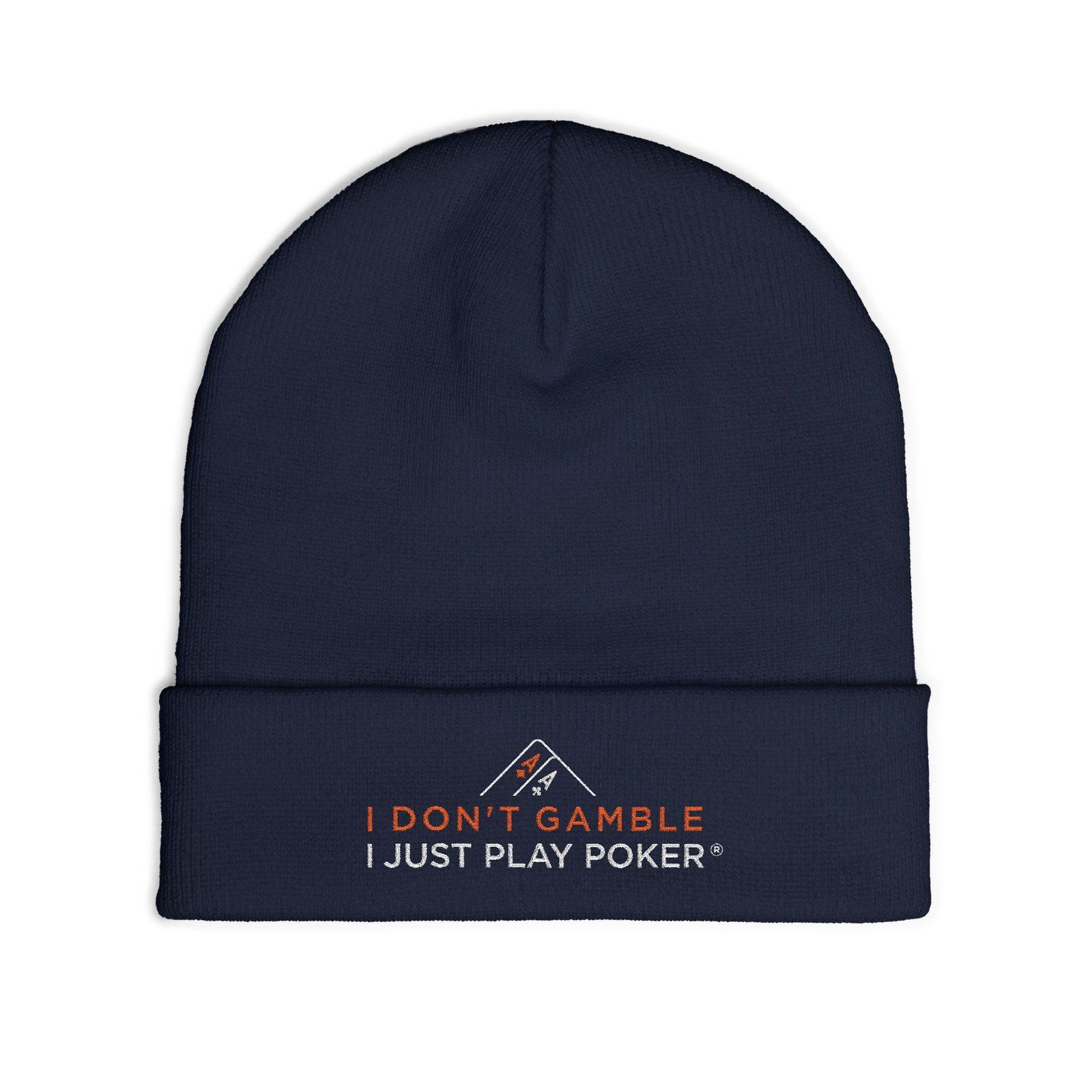 I Don’t Gamble, I Just Play Poker Beanie – Red & White Logo