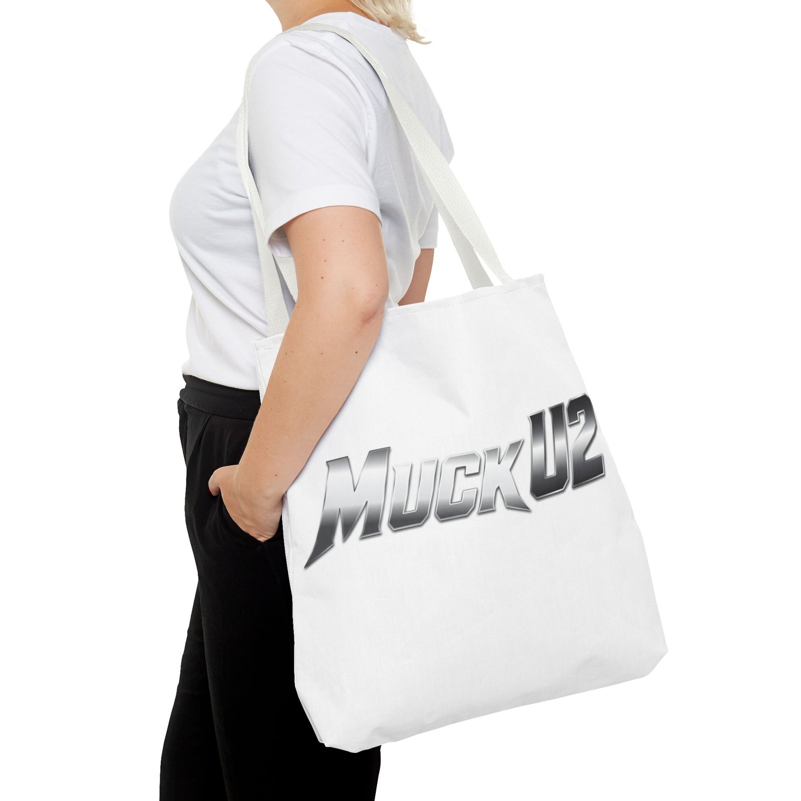 MuckU2 Canvas Tote Bag – Silver Gradient Poker Logo