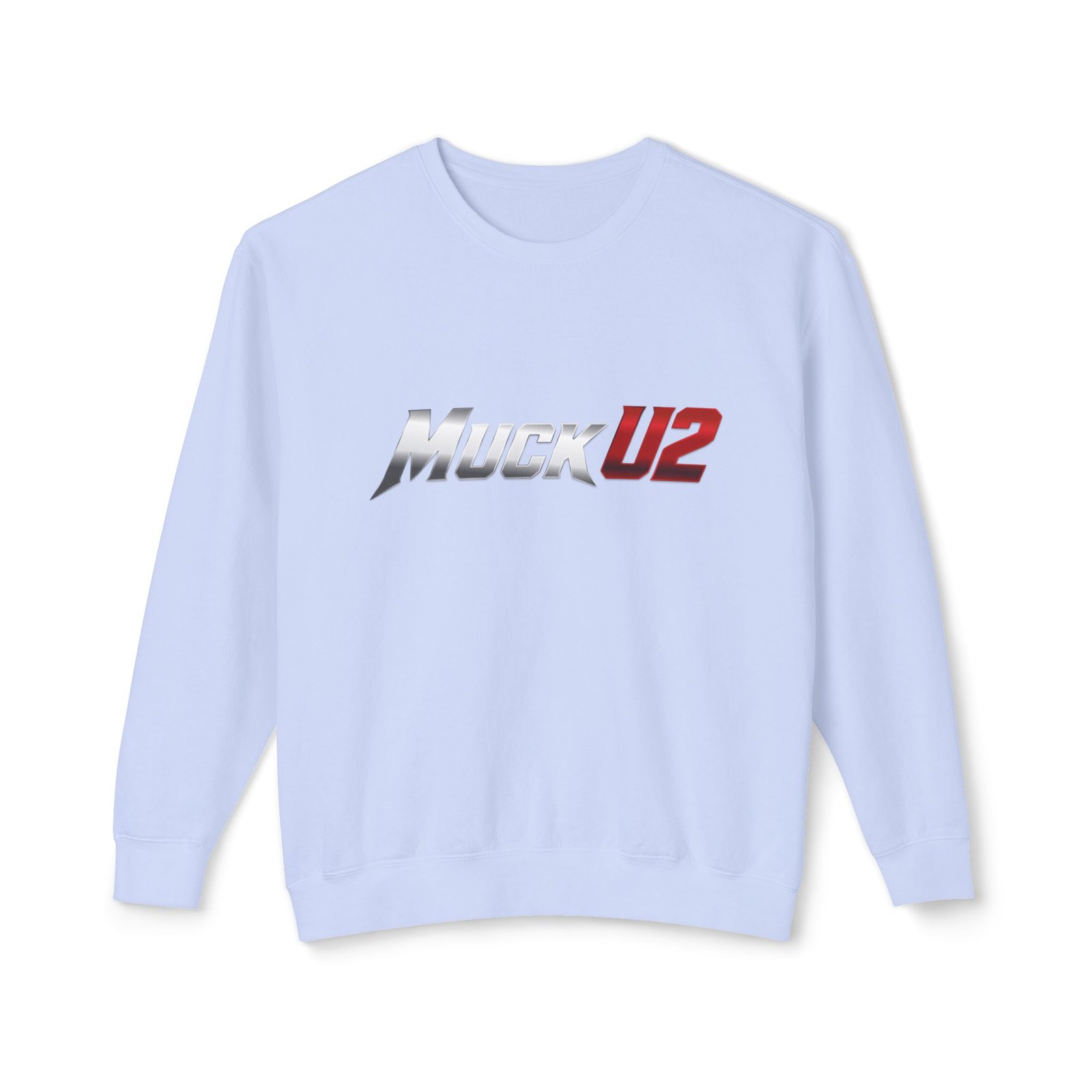 MuckU2 Sweatshirt – Silver & Red Logo Poker Crewneck