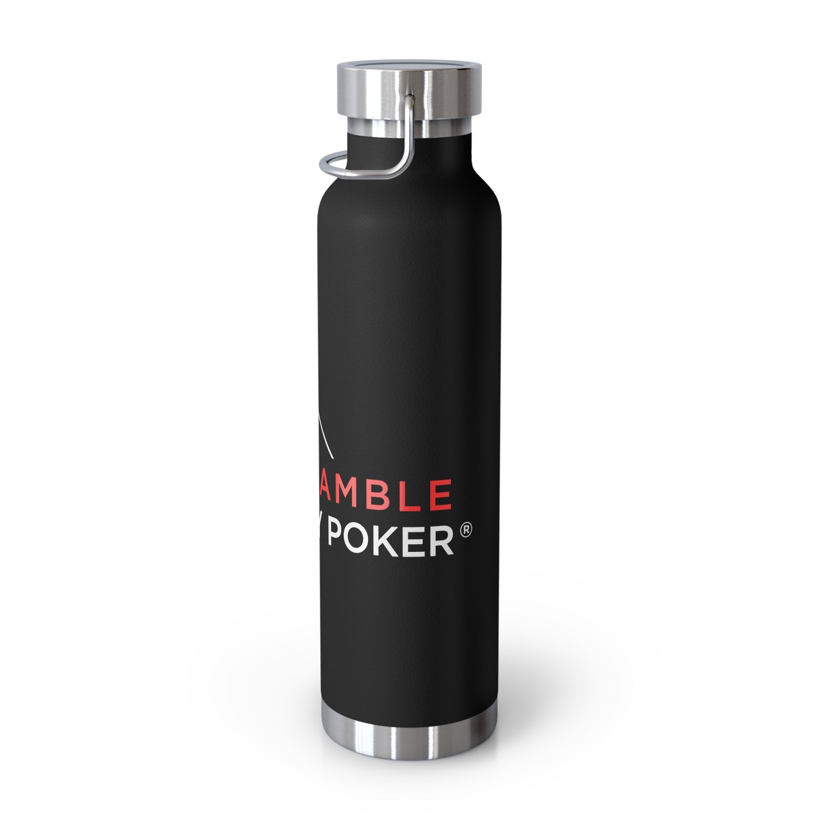I Don’t Gamble, I Just Play Poker Insulated Water Bottle – Red & Black Logo