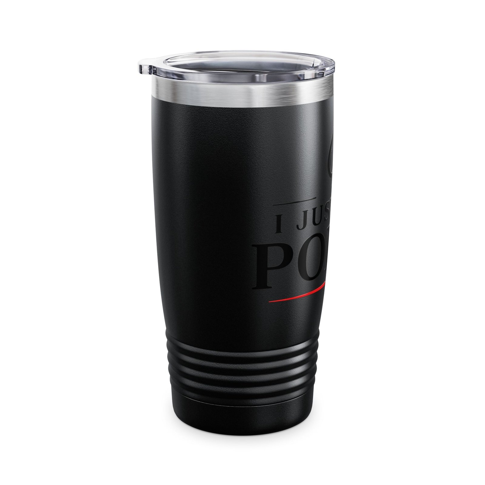 I Just Play Poker Tumbler – Black & Red Poker Logo