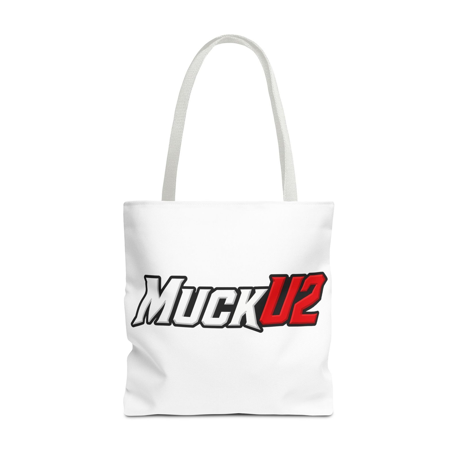 MuckU2 Canvas Tote Bag – White & Red Poker Logo