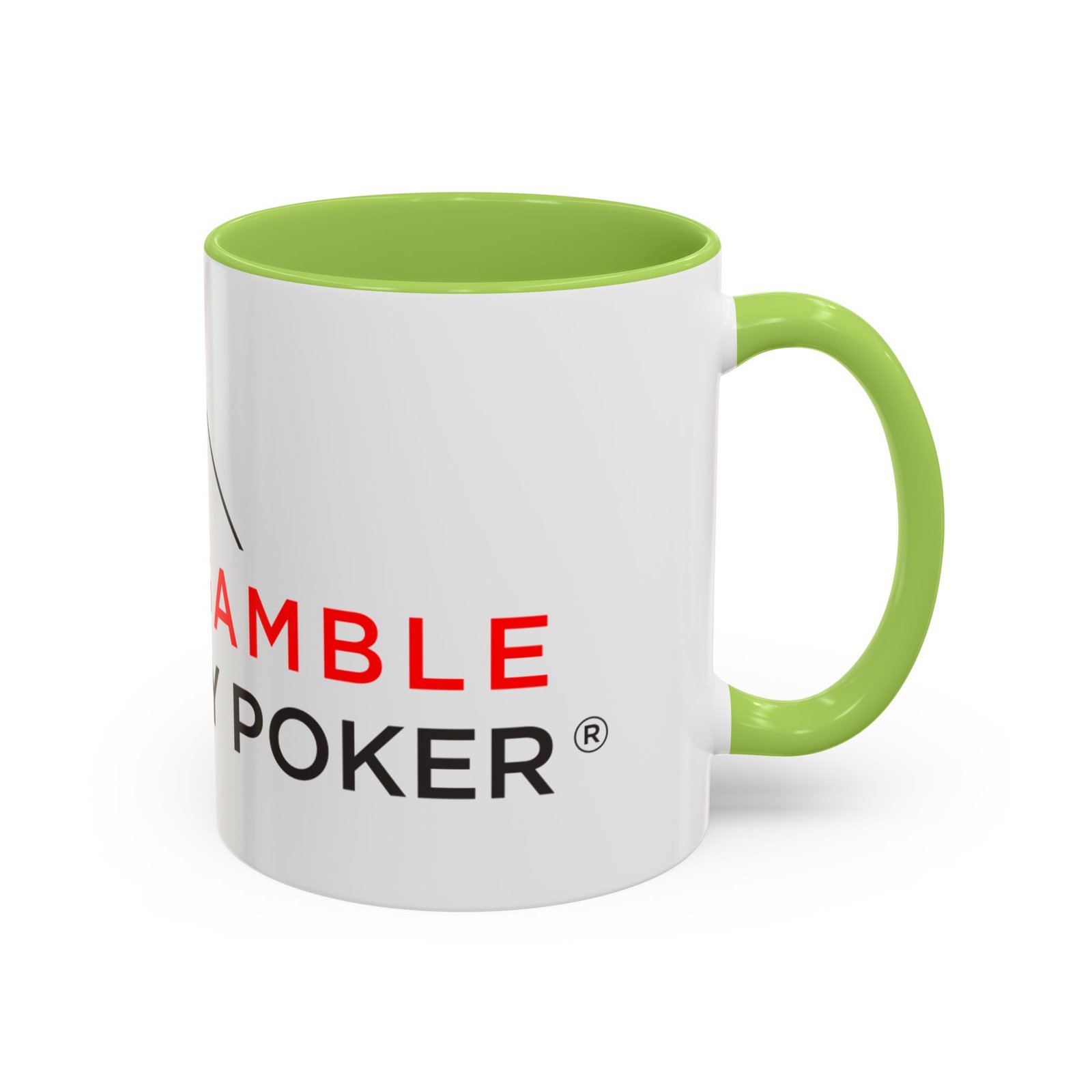I Don’t Gamble, I Just Play Poker White Mug – Red & Black Logo
