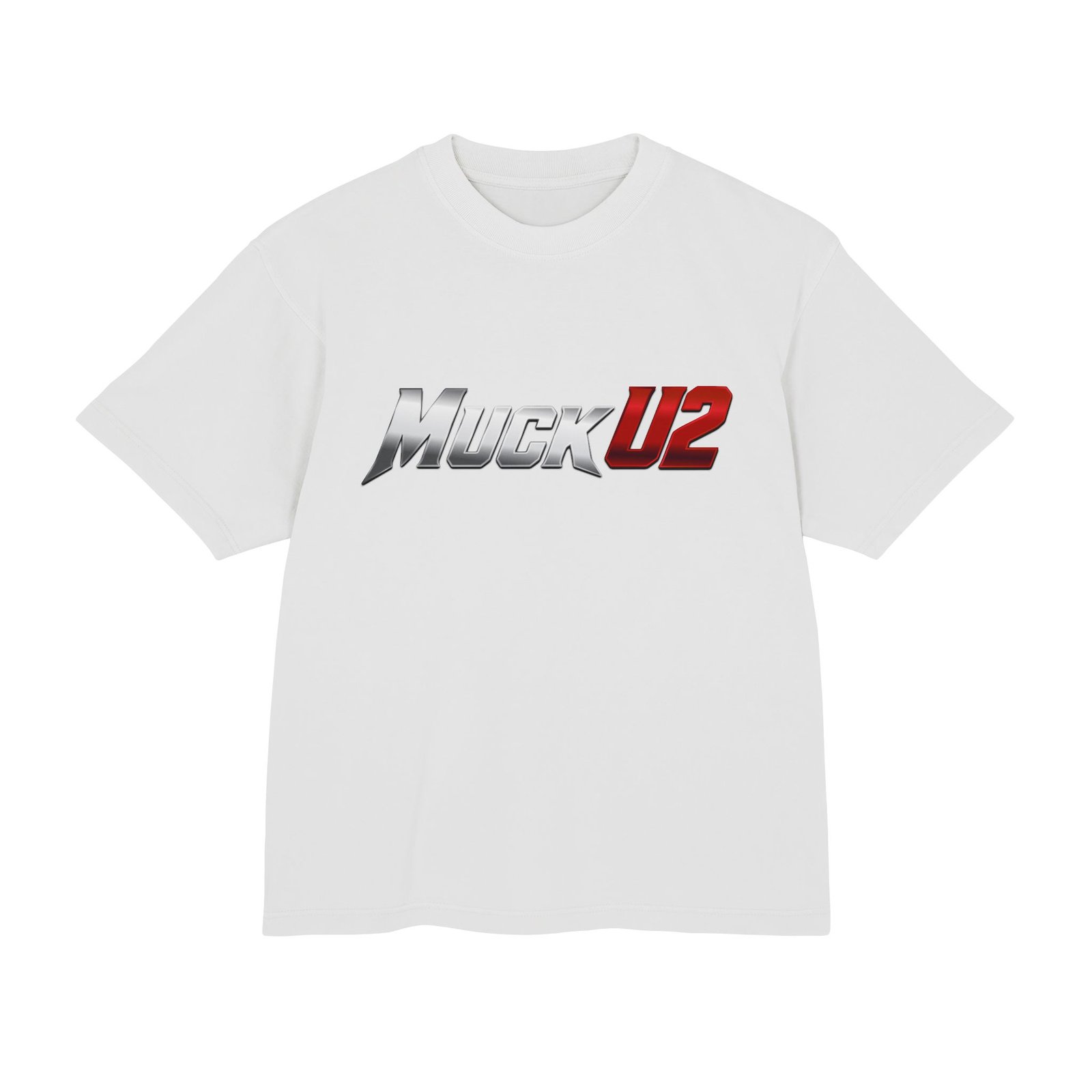 MuckU2 T-Shirt – Silver & Red Logo Poker Tee