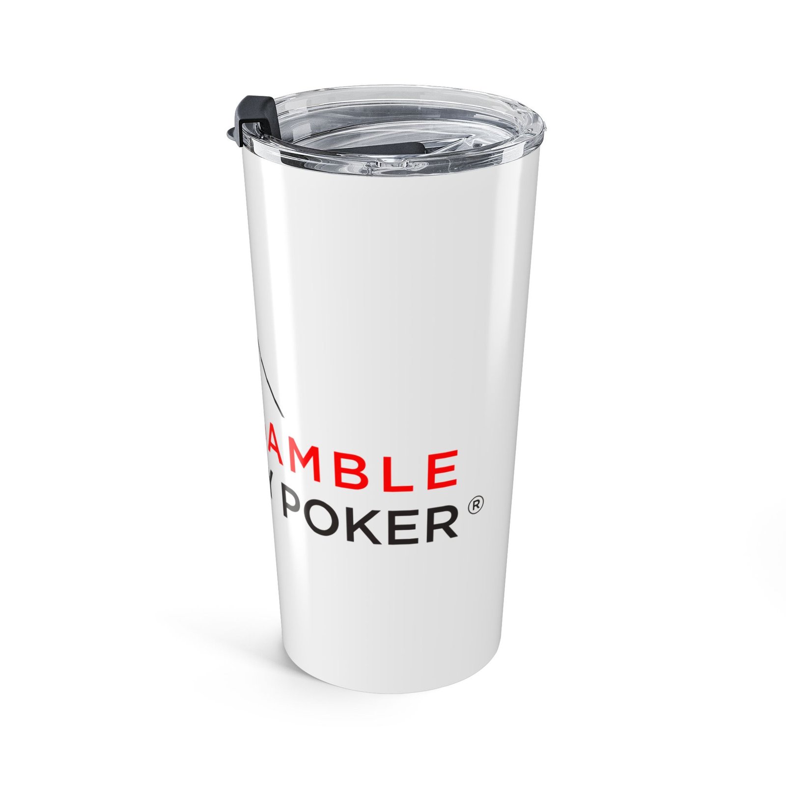 I Don’t Gamble, I Just Play Poker Tumbler – Red & Black Poker Logo