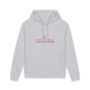 I Don’t Gamble, I Just Play Poker Hoodie – Red & Black Poker Logo