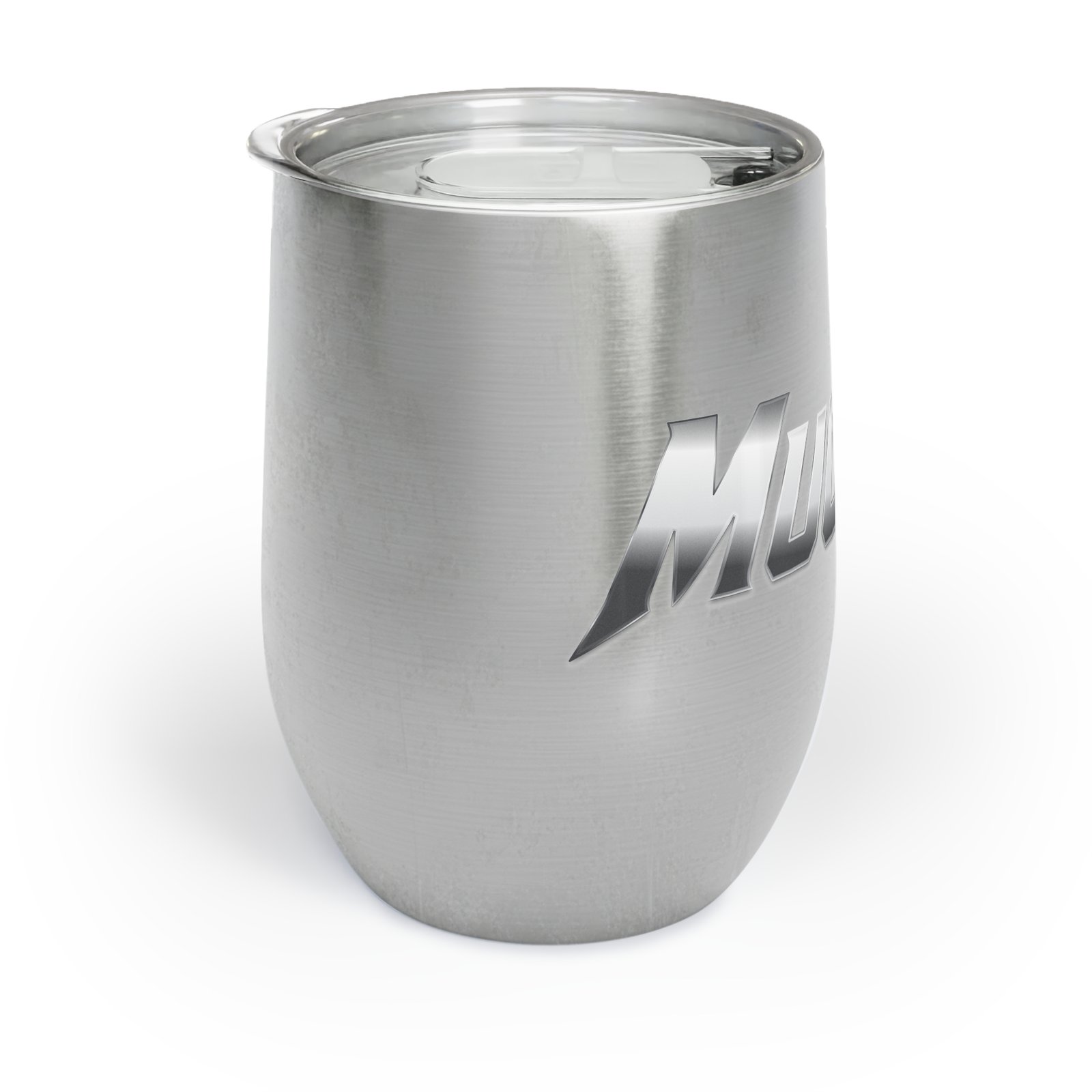 MuckU2 Wine Tumbler – Gradient Silver Poker Logo